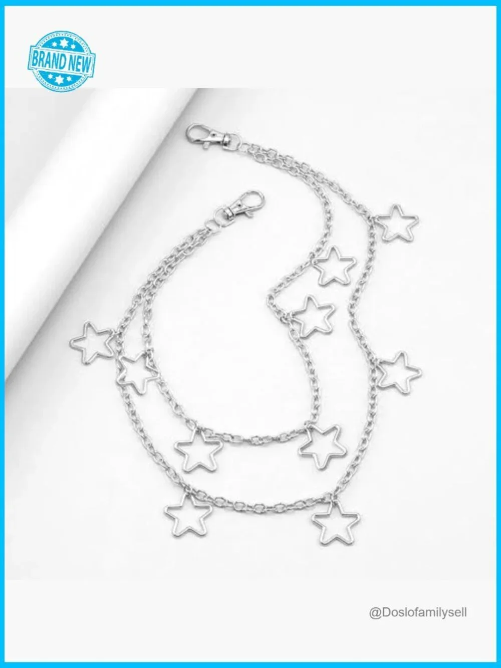Y2K Star Pants Chain Punk Goth Waist Chain Rock Style Outfit Accessory